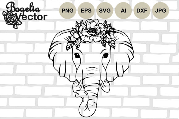 Floral Elephant: A Versatile Graphics Asset for Crafts