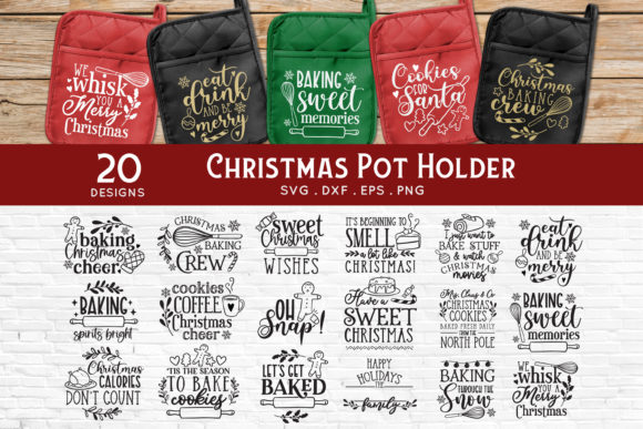 Funny Christmas Pot Holder Svg Bundle for Crafts & Graphics
