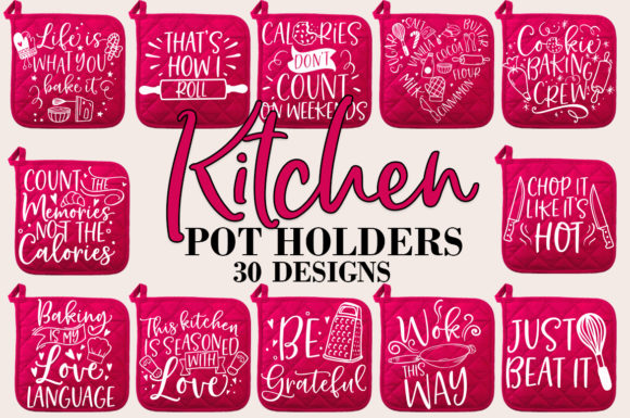 Funny Kitchen Pot Holder SVG Bundle for Graphics & Crafts
