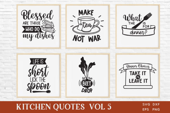 Funny Kitchen Quotes Bundle Vol 5: Essential Graphics for Crafts