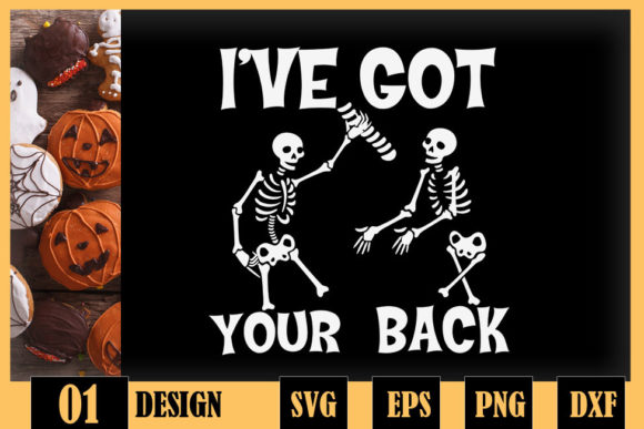 Halloween I Got Your Back Funny Skeleton Graphics for Crafts