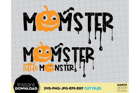 Halloween Shirts SVG Momster Monster Tee in Graphics and Crafts