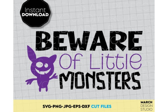 Halloween SVG Beware of Little Monsters for Graphics and Crafts
