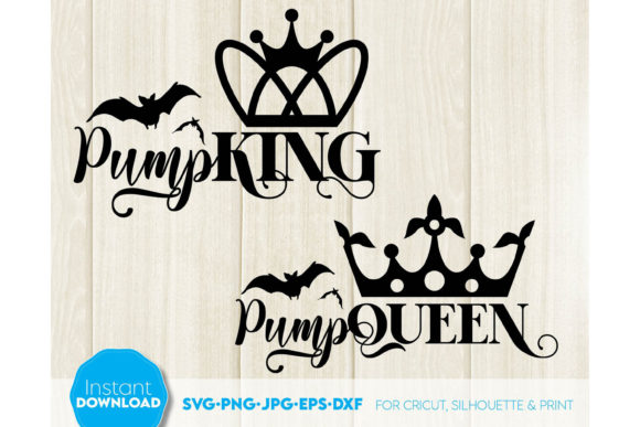 Halloween SVG PumpKing and PumpQueen Graphics for Crafts