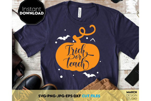 Happy Halloween Trick or Teach Funny Tee: Graphics for Crafts