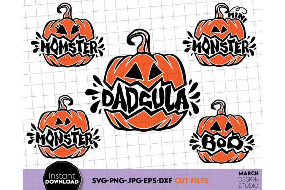 Pumpkin Family Halloween Shirt Bundle Graphics for Crafts