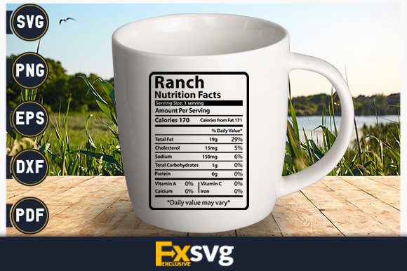 Ranch Nutrition Facts: A Graphic Design Asset for Crafts